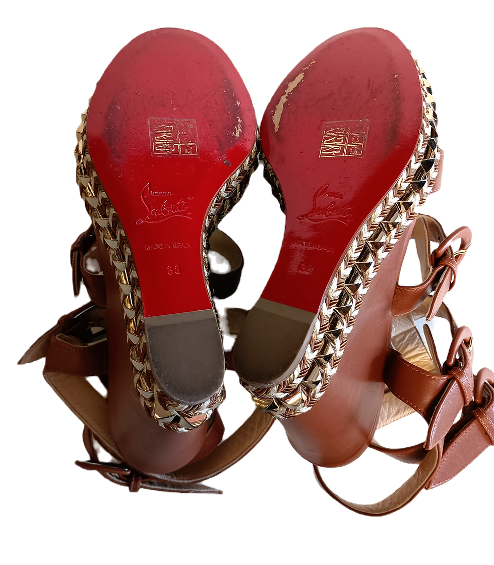 Thumbnail: Louboutin Rock n Buckle Espadrilles sz 38 (US 7.5/8)