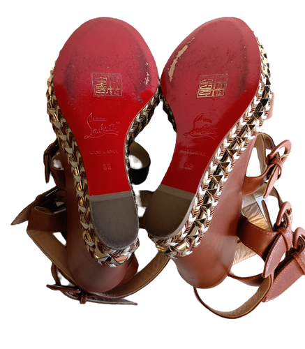 【完売必至】Christian Louboutin Roc X Tass ミュール Louboutin Rock n Buckle Espadrilles sz 38 (US 7.5/8) | JANE
