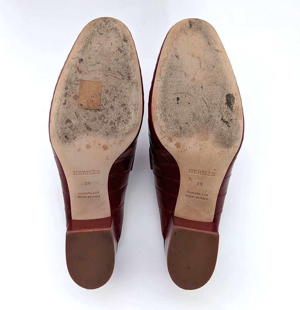 Thumbnail: Hermes Niloticus Crocodile Rivoli Mules Burgundy EU39 US 8.5/9