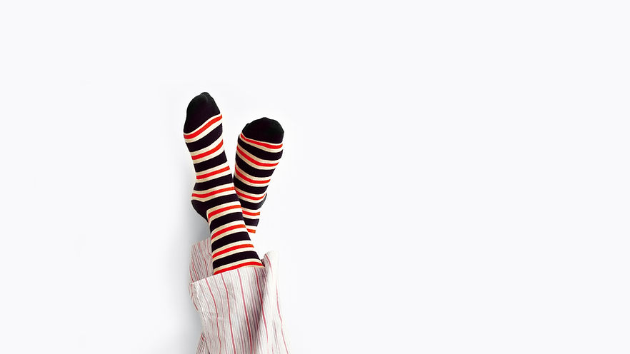 Gestreepte sokken display