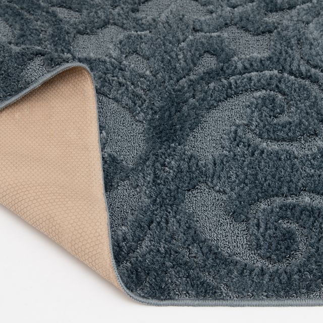 Thumbnail: Rita Stone Blue Machine Washable Rug with Non-Slip Backing