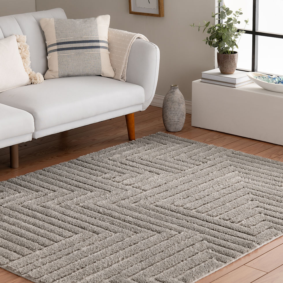 Thumbnail: Mazy Frost Gray Machine Washable Rug with Non-Slip Backing