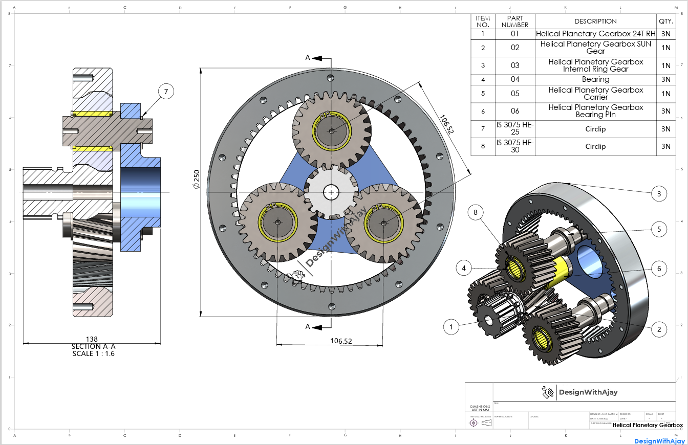 Helical Planetary Gearbox