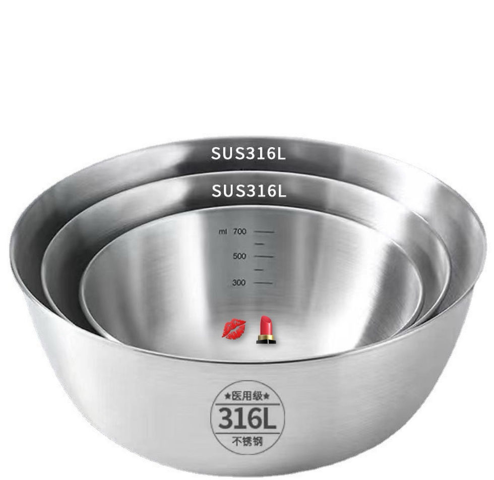 縮圖： 316不鏽鋼沙拉盆三件套 