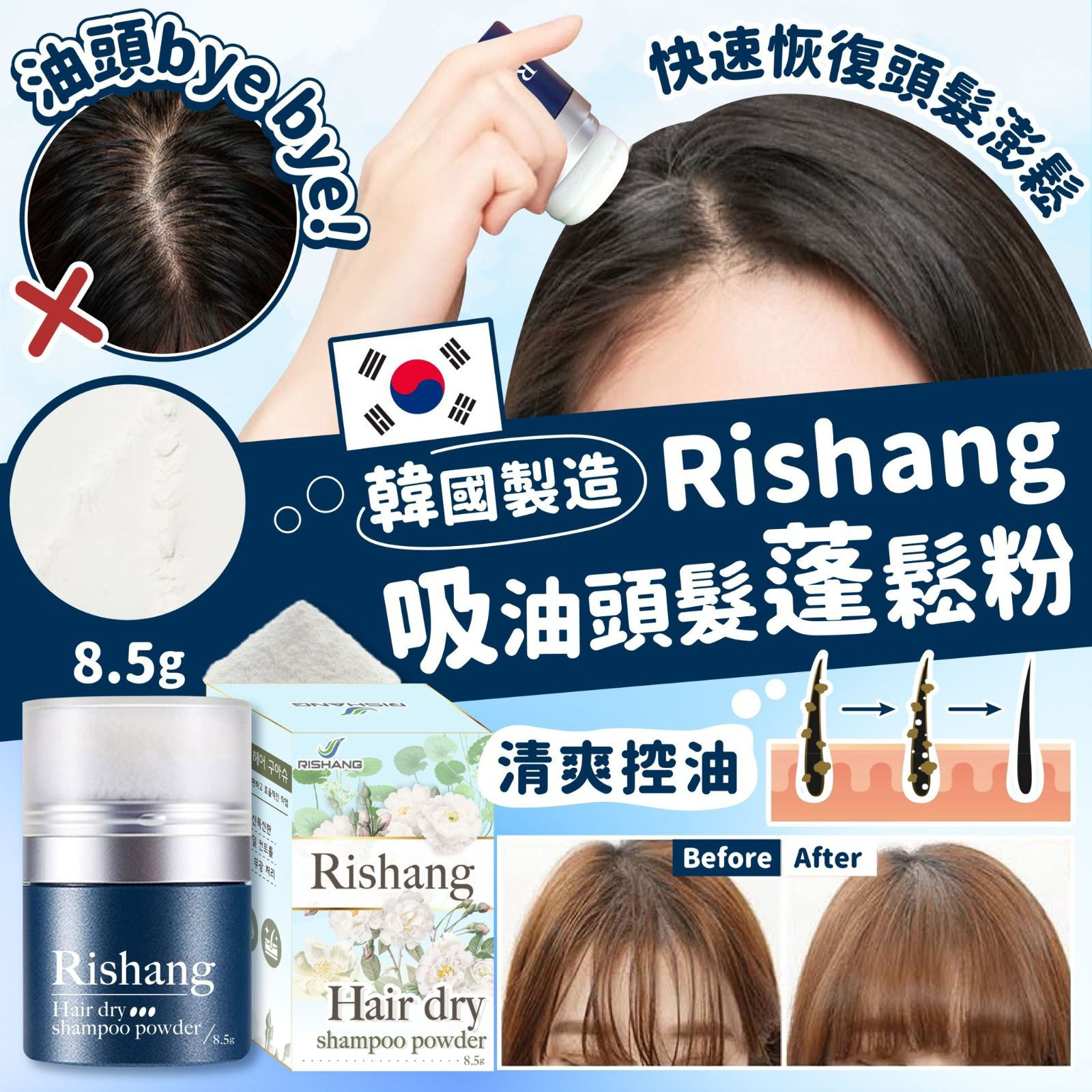 🇰🇷韓國製Rishang吸油頭髮蓬鬆粉 2個NYY3612089