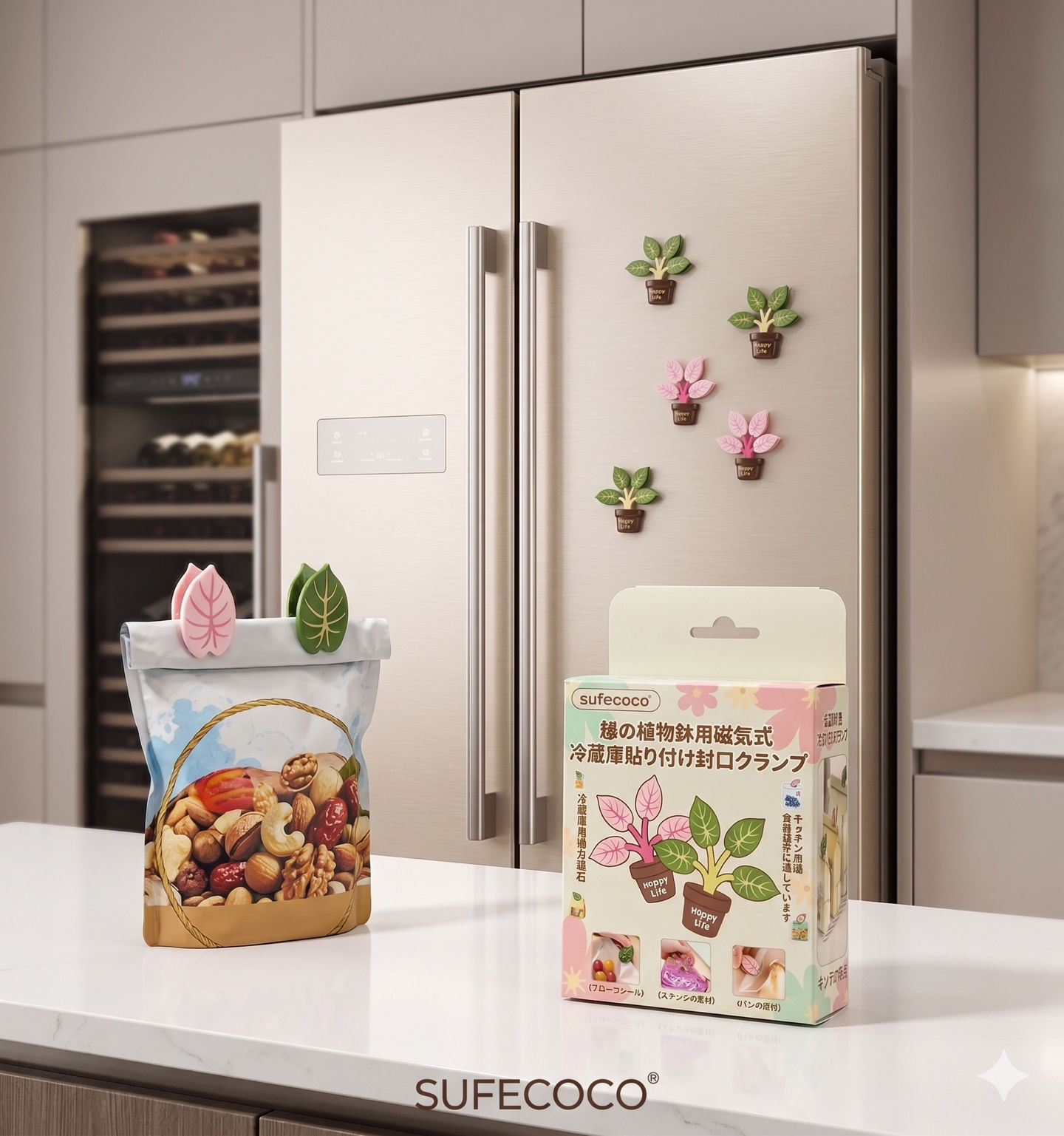 【Sufecoco封口夾冰箱貼】2盒