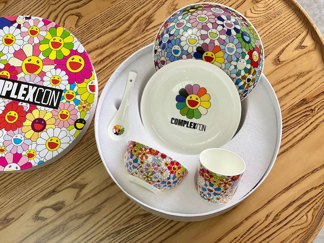 村上隆太陽花插畫陶瓷餐具套裝