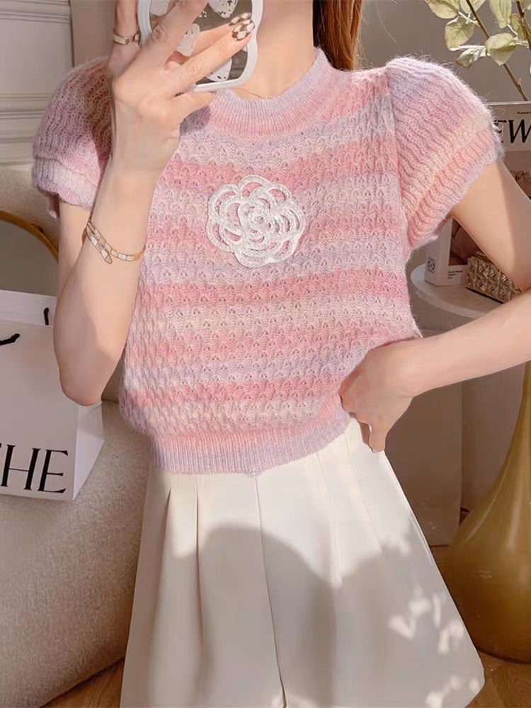 Thumbnail: Export Korea Xiaoxiangfeng camellia knitted top NY3762698