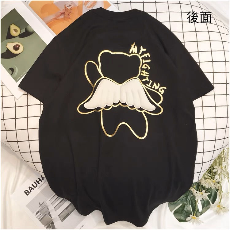 Thumbnail: 可愛小熊純棉天使寬鬆立體短袖T恤NYY3712008