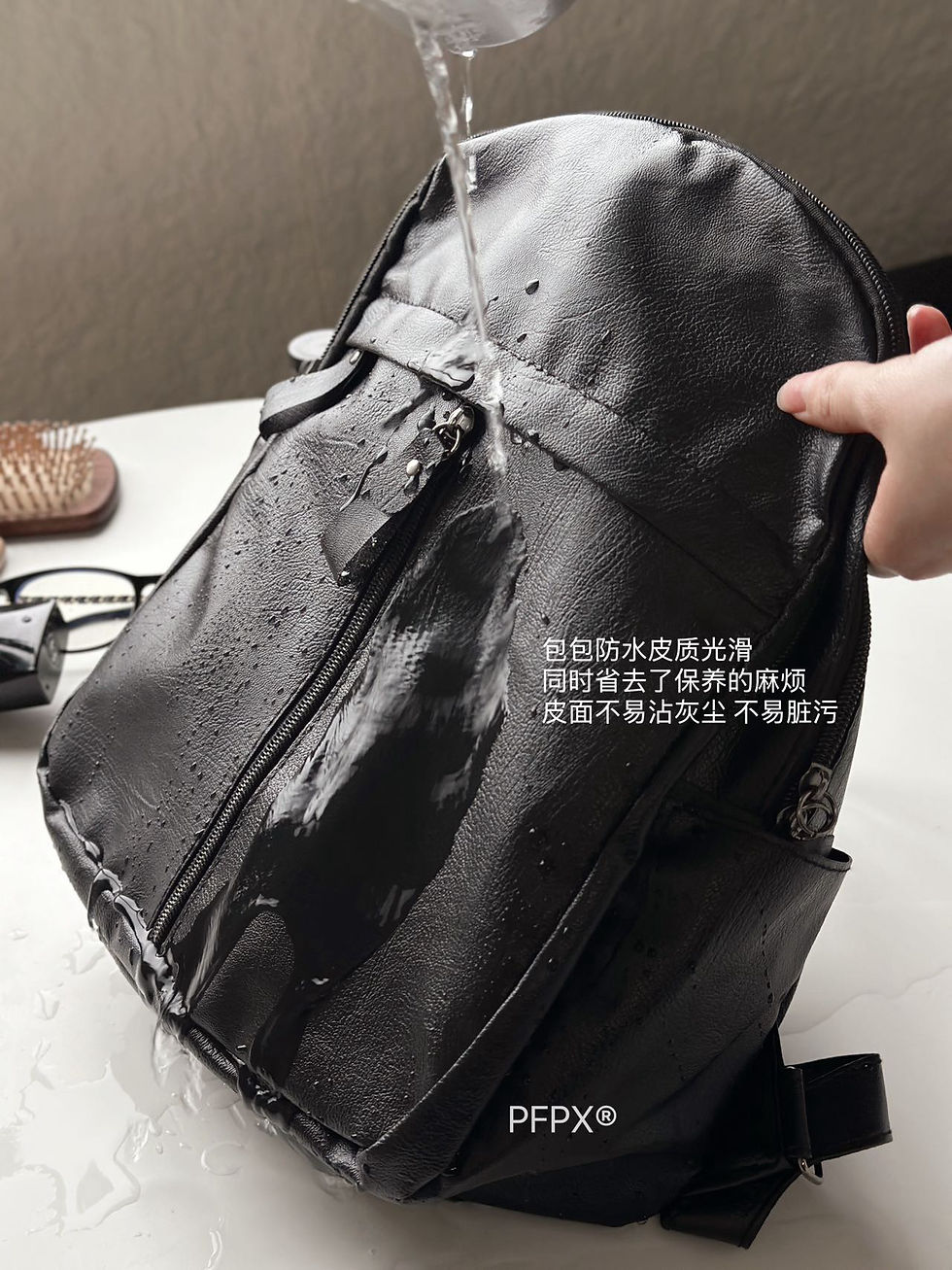 縮圖：PFPX®軟皮雙肩多功能背包