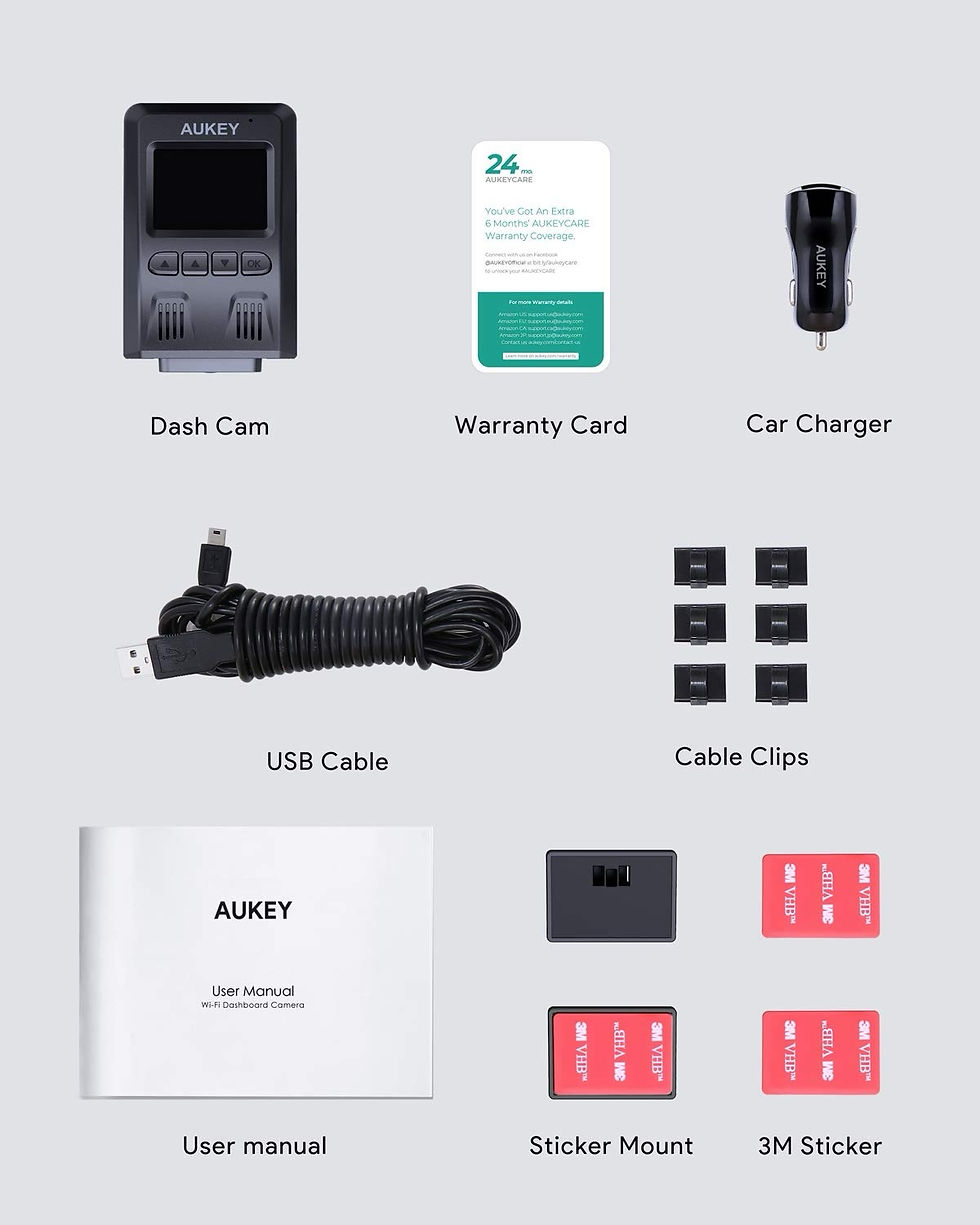 縮圖：WIFI版 Aukey1080P前後雙行車記錄儀