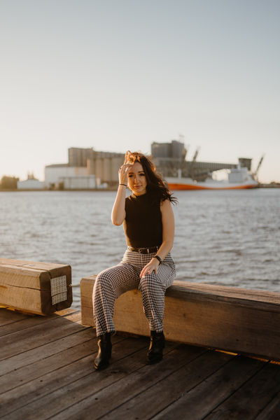 Lifestyle headshot of female worker overlooking the Hunter river