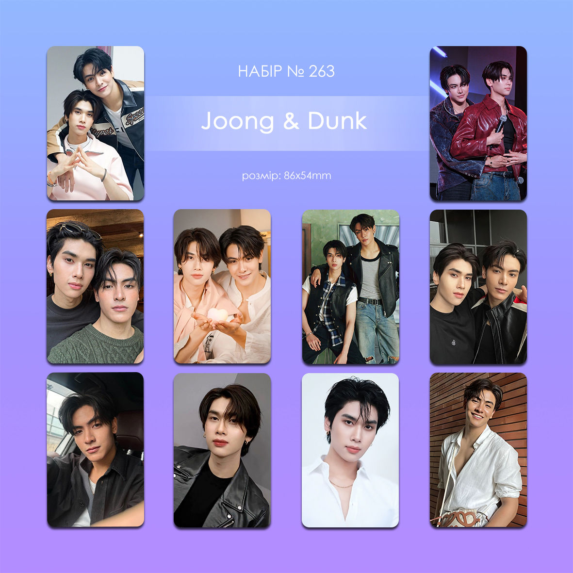 Карточки односторонні (10 шт.) №263 (Joong & Dunk)