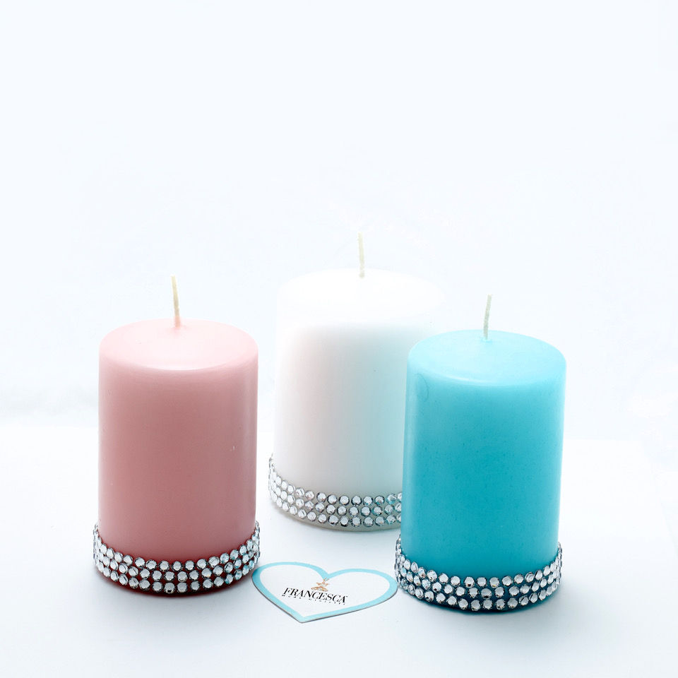 Fc7243 Charming candles!! Υπέροχα χρωματιστά κεριά με strass!!