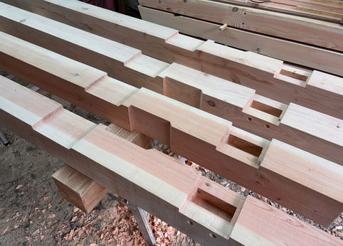 custom timber frame joinery detail