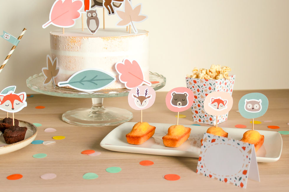 Miniature : Toppers pour cupcakes et mignardises animaux de la forêt