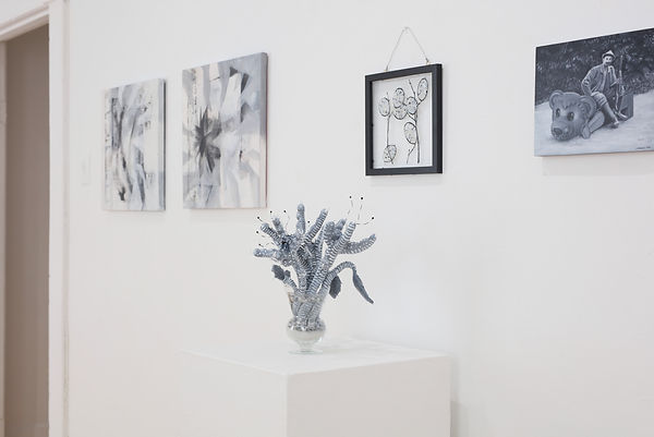 mutation in bloom installation shot at Brunswick street gallery, sculpture by Clarine Wilmar