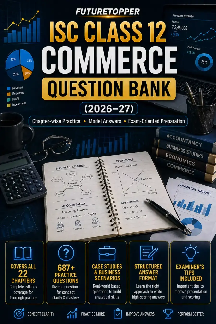 Thumbnail: ISC Class 12 Commerce Question Bank 2026-27