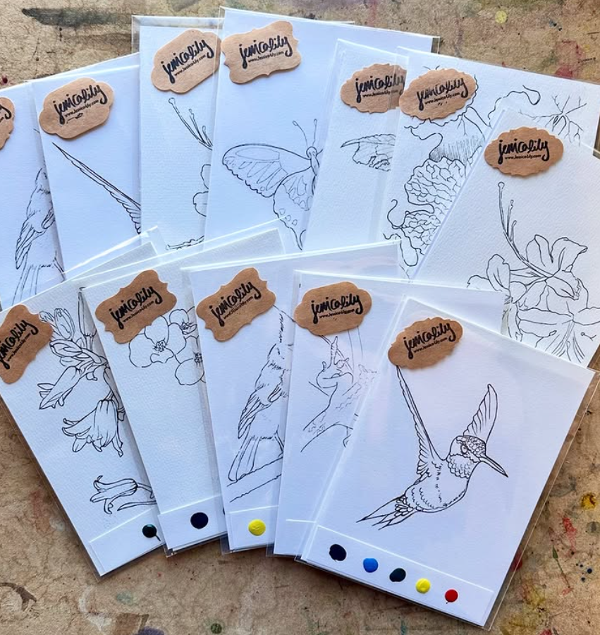 I just love the whimsy of these little painting craft kits centered around beloved wildlife like hummingbirds, anoles, and luna moths.