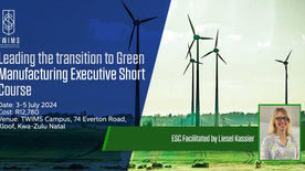 Applications are open for the TWIMS Leading the Transition to Green Manufacturing Executive Short Course 3-5 July 2024