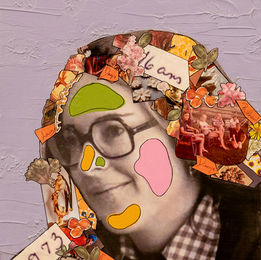 Portrait artistique personnalisé d'une aîné racontant, en une image, la vie  la vie de celui-ci. Réalisé  par un étudiant du secondaire, à la manière de l'artiste Adèle Blais. Un projet de médiation culturelle intitulé «Les portes qui parlent», conçu et réalisé par Sophie Chabot, médiatrice culturelle.