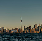 Toronto skyline with CN Tower at sunset