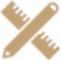 Pencil crossed with a ruler, representing design and differentiation of CX practices.
