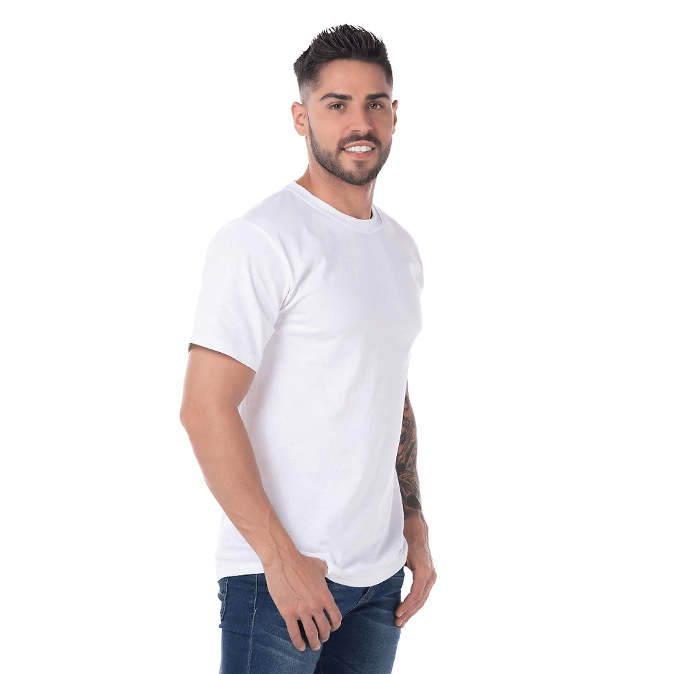 playera cuello redondo blanca para caballero