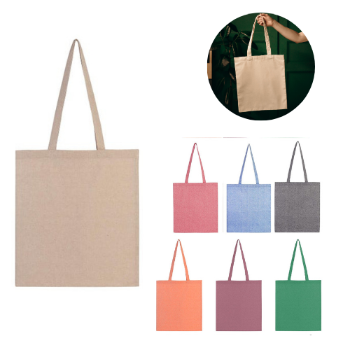Bolsas de Algodón reciclado de colores impresa en serigrafía