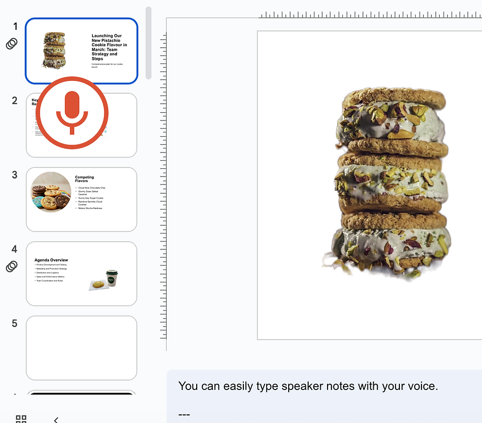 Google Slides with Speaker notes showing