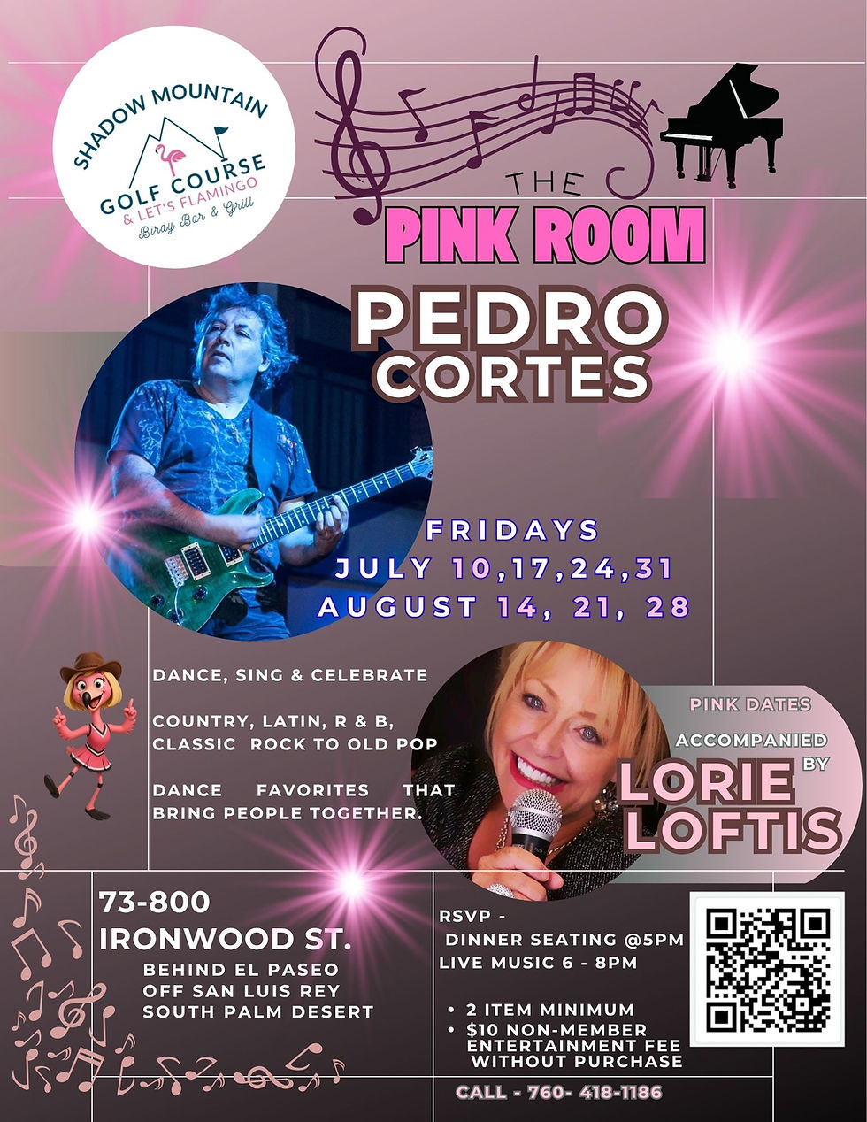 Live Music Nights in The Pink Room: Pedro Cortes & Lorie Loftis
