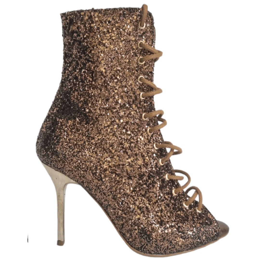 Kahverengi Pullu Dans Ayakkabısı Yan Görünüm