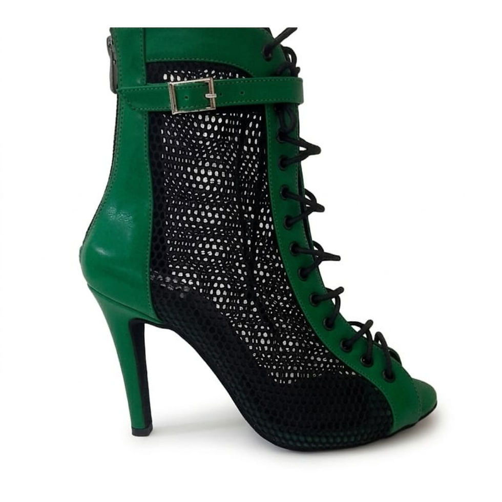 Halley Yeşil High Heels Dans Ayakkabısı Yandan Görünüm