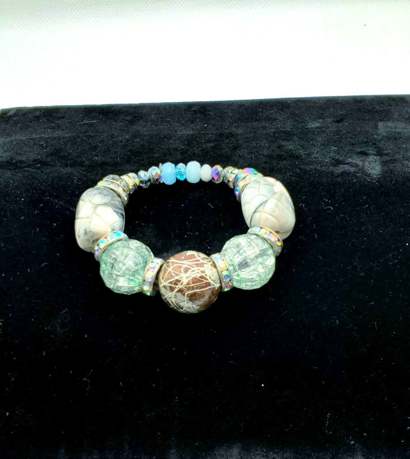 Sea Green and Brown Bracelet 