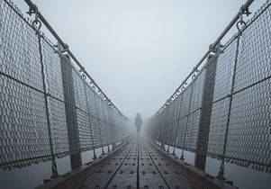 Foggy Suspension Bridge