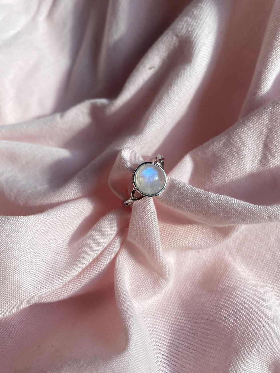 Thumbnail: Moonstone sterling silver adjustable ring 2