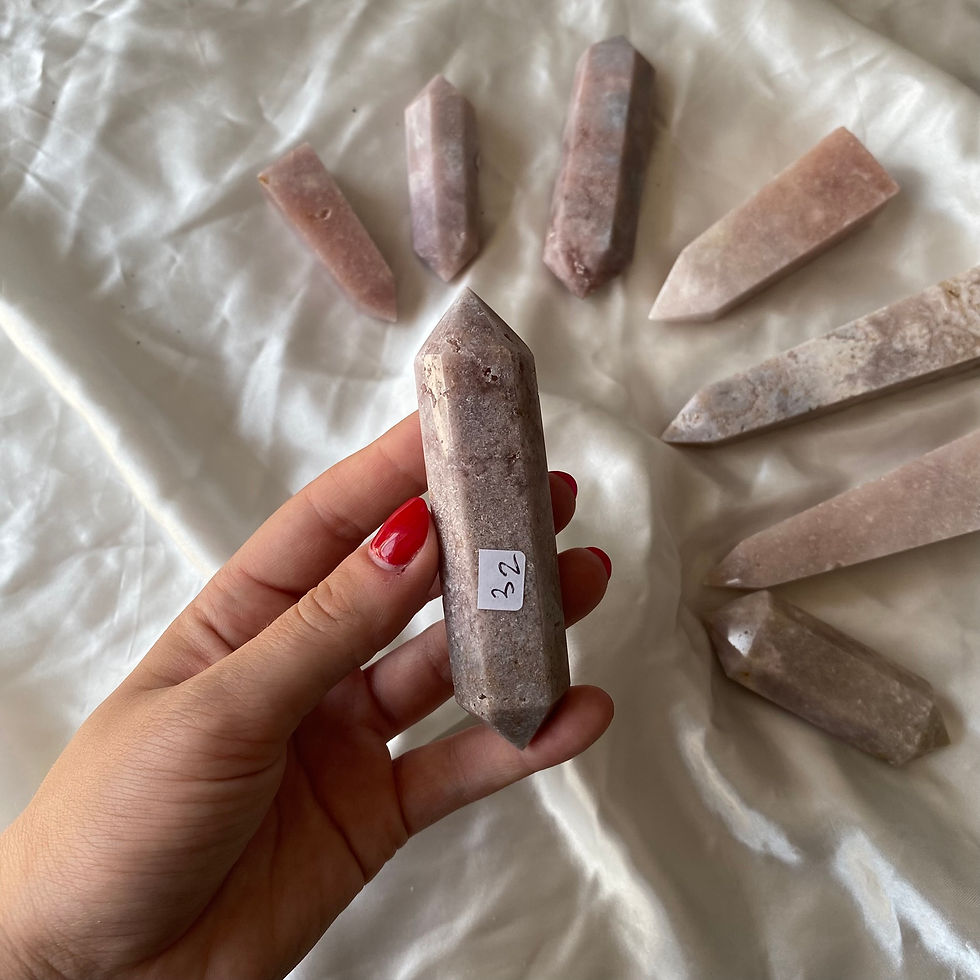 Thumbnail: Pink amethyst double terminated point 32b