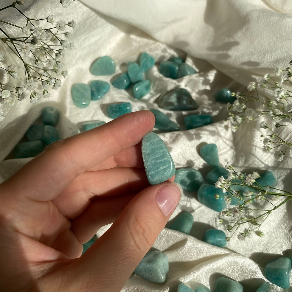 Thumbnail: Small amazonite tumble stones