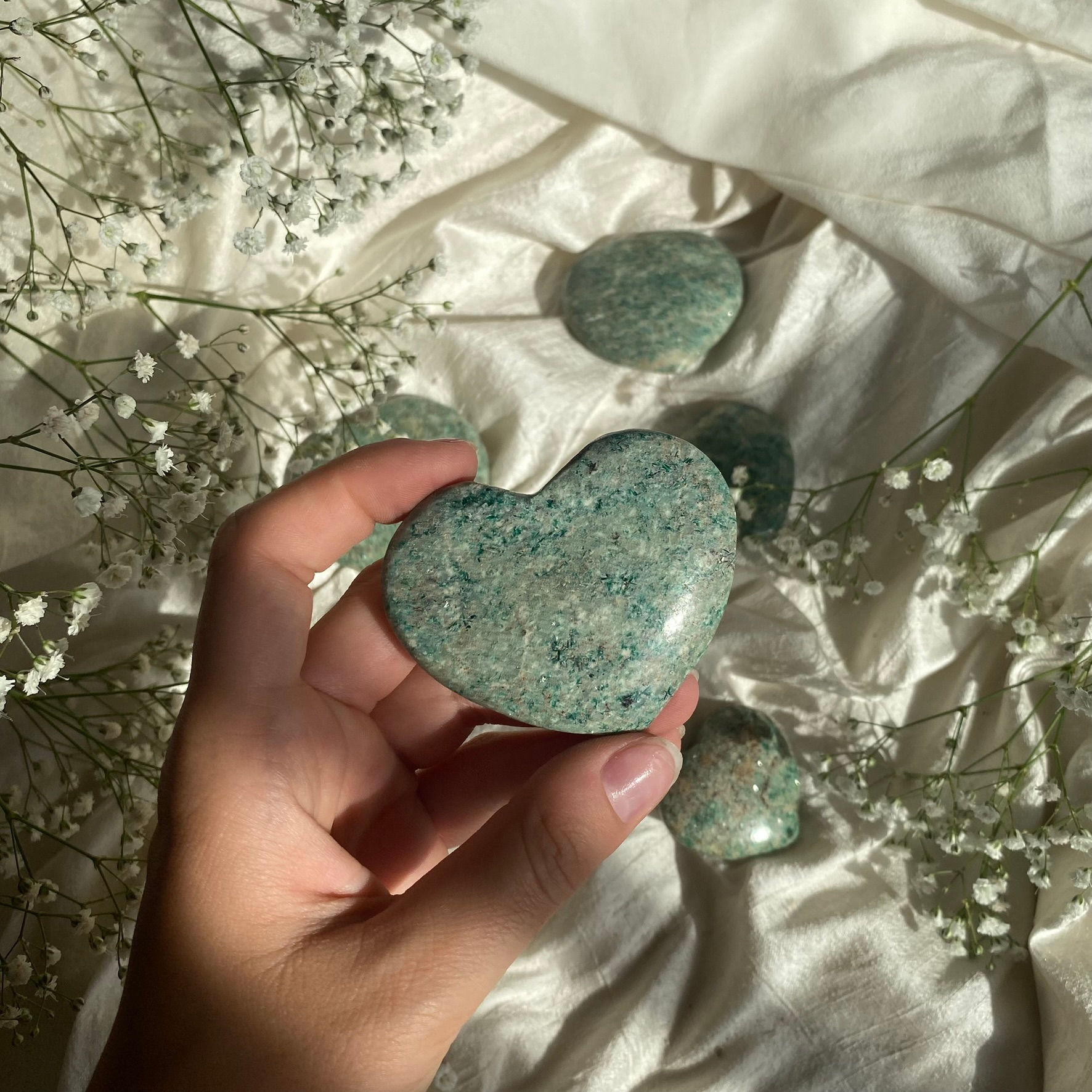 Green fuchsite heart 11b