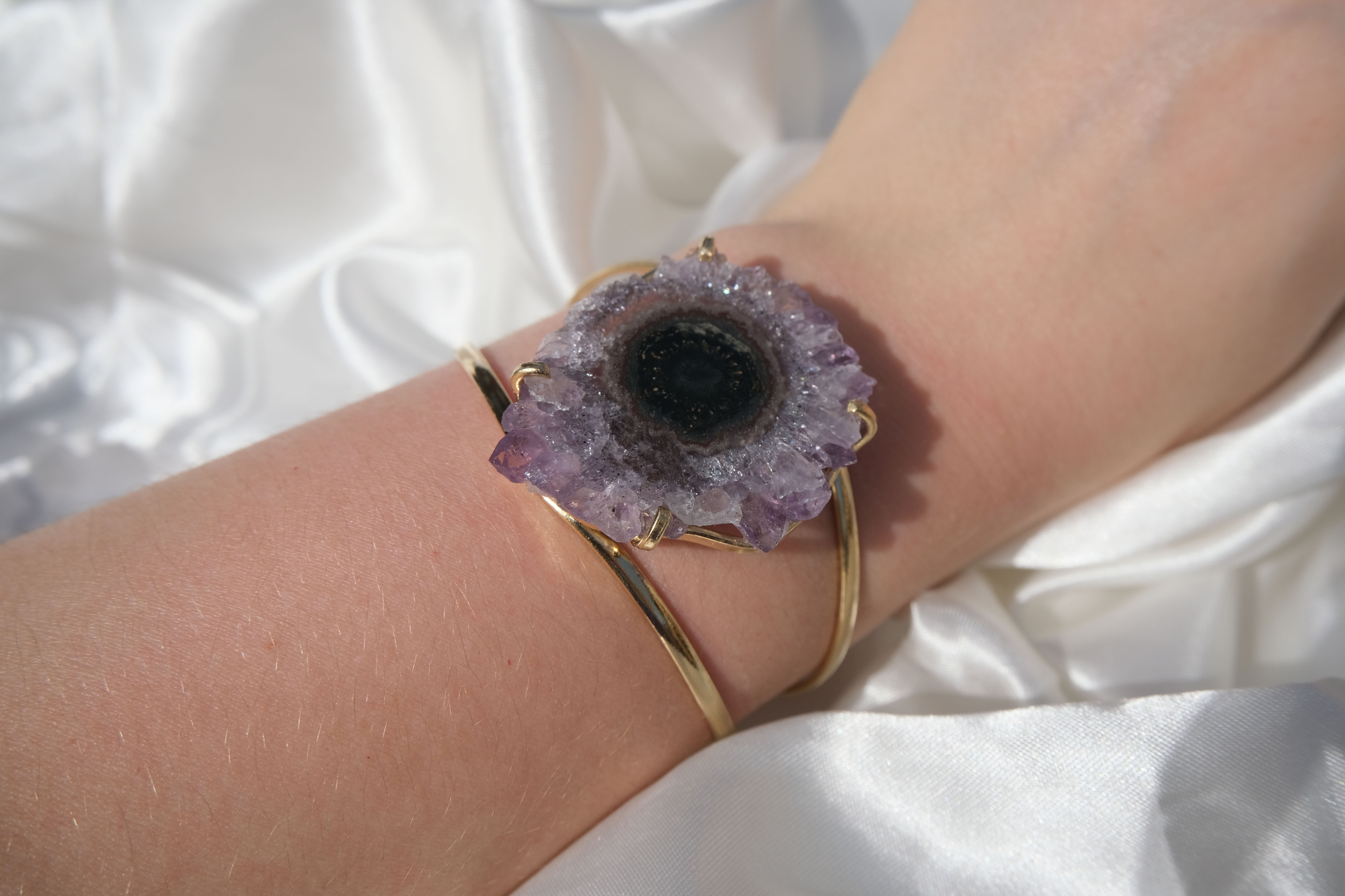 Amethyst stalactite bracelet 24k gold plated 2