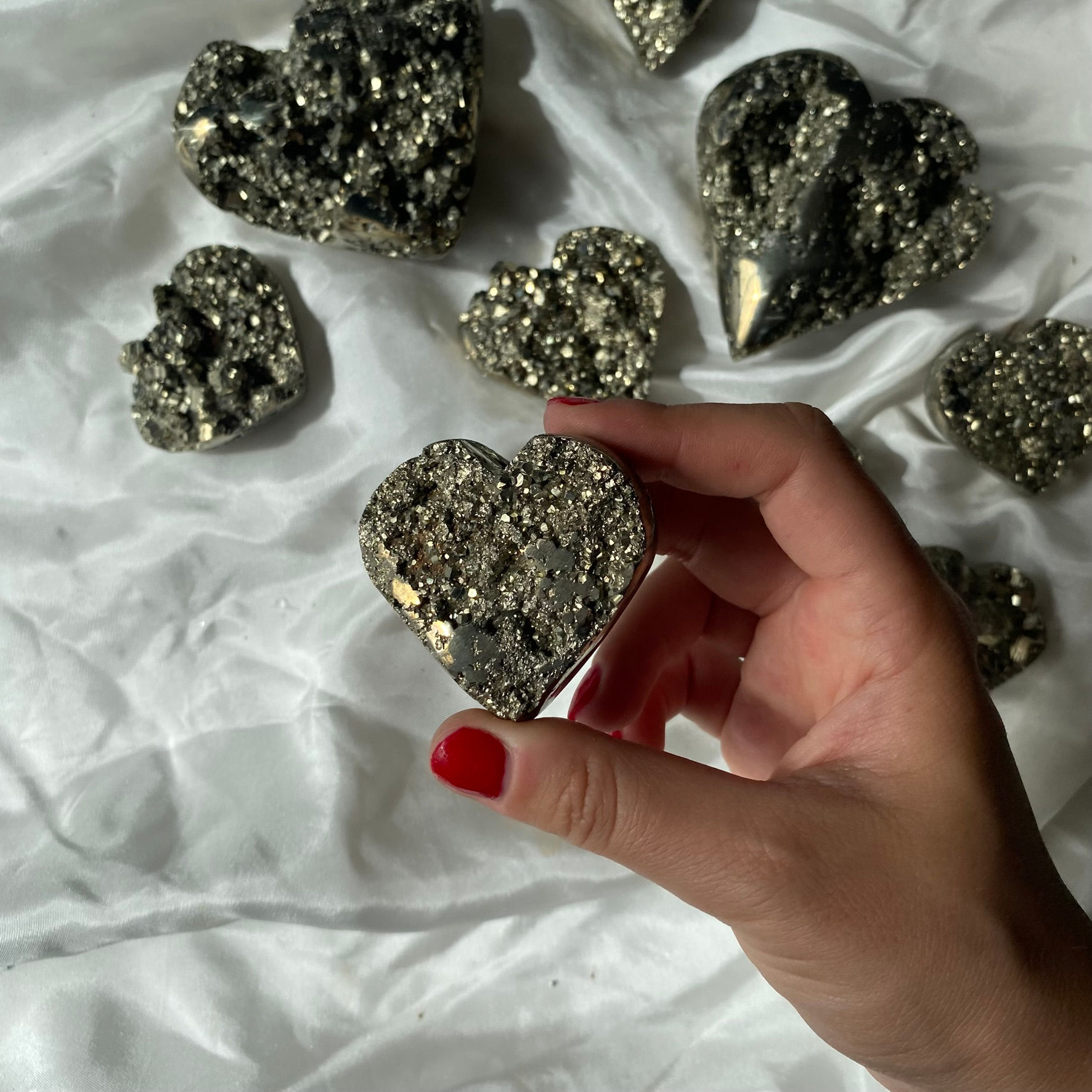 Pyrite druzy heart 24a