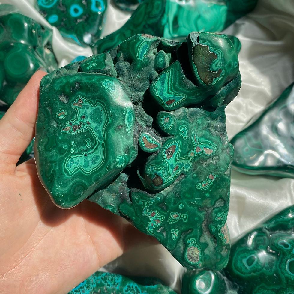 Thumbnail:  Malachite freeform with silky malachite