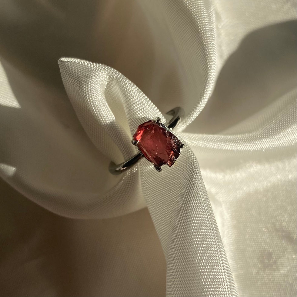 925 sterling silver garnet ring d