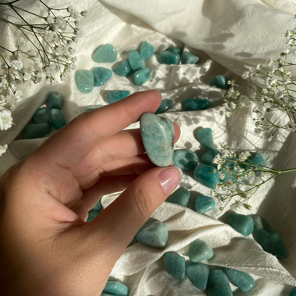 Thumbnail: Small amazonite tumble stones