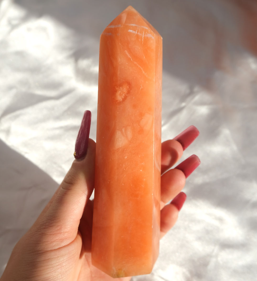 Thumbnail: Orange calcite point 5