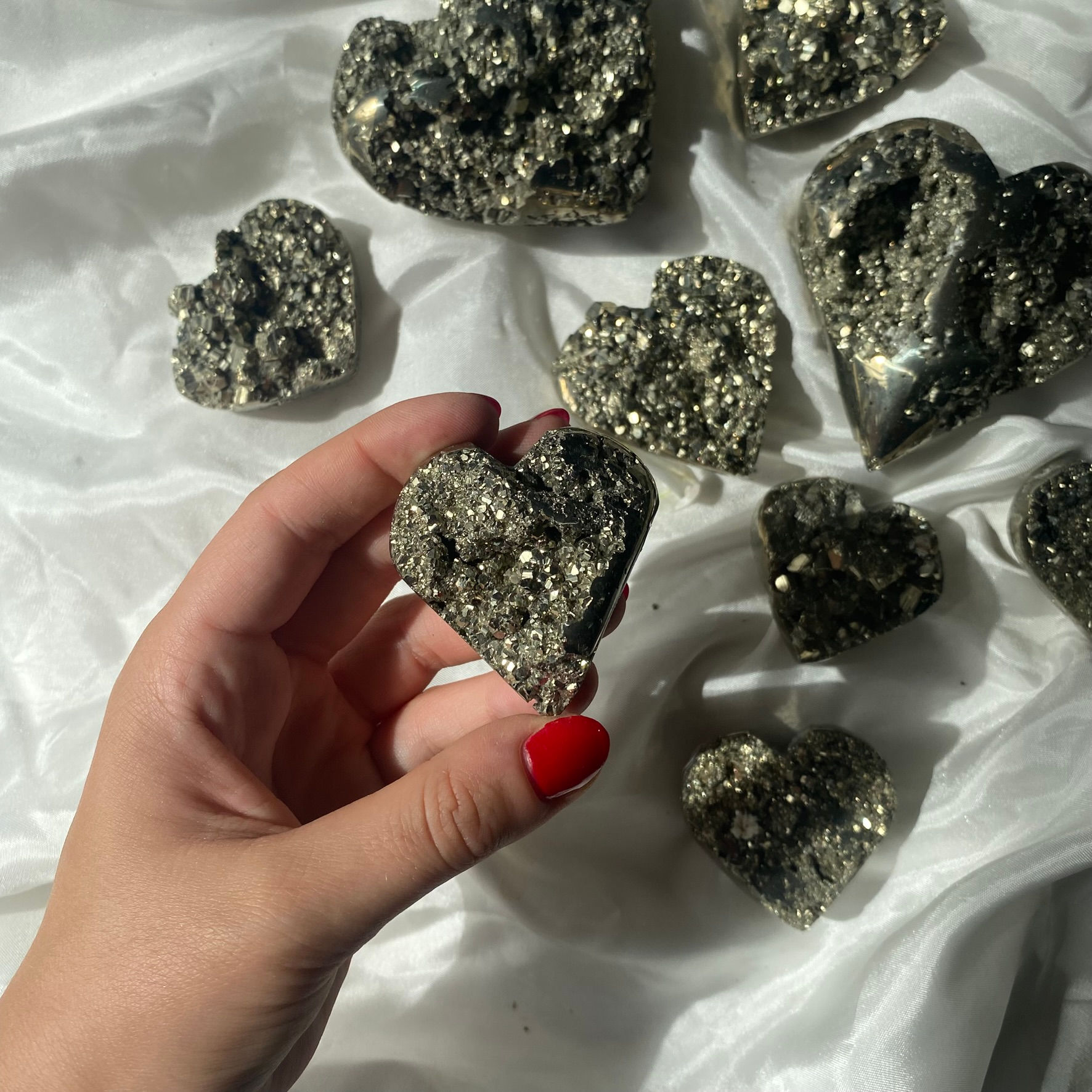 Pyrite druzy heart 24b