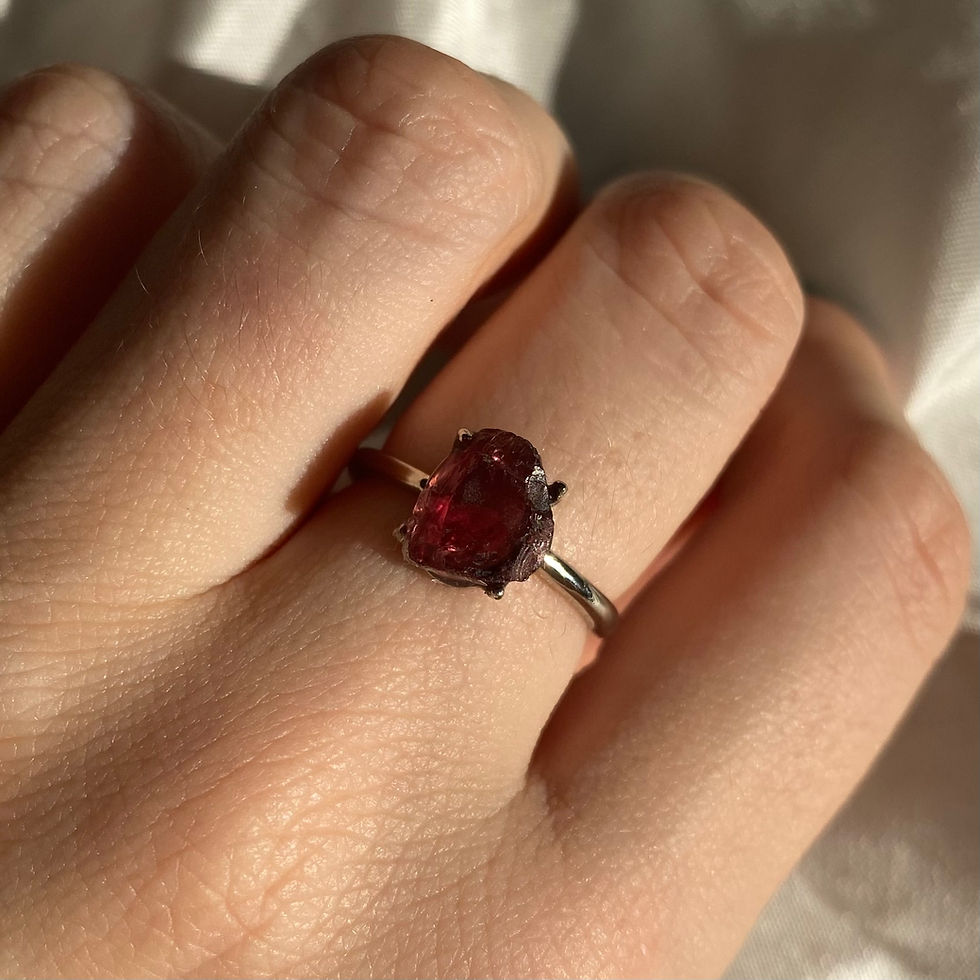 925 sterling silvergarnet ring a