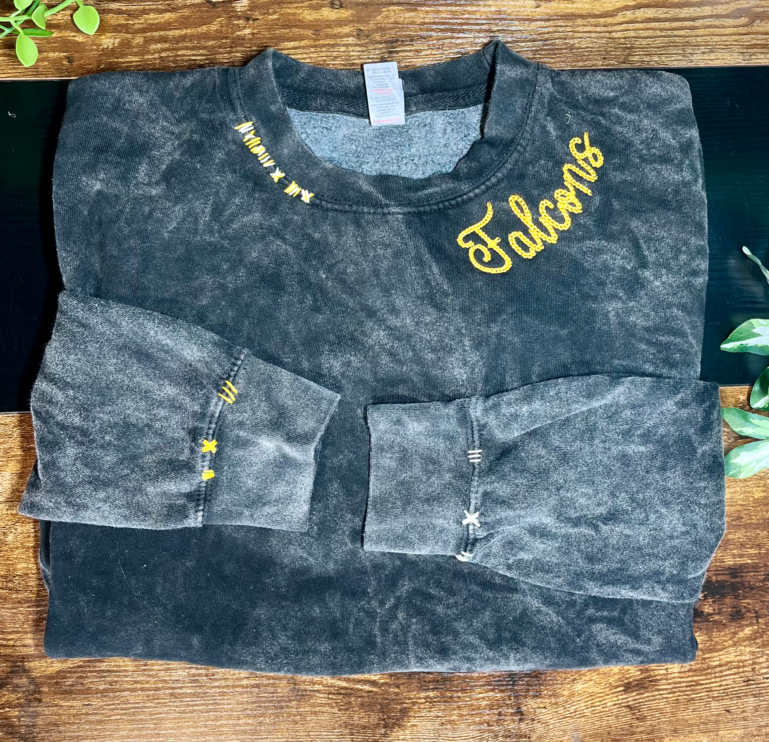 Custom Hand Stitching + Embroidered Neckline