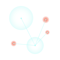 Ikona Obsahová strategie – propojené bublinky