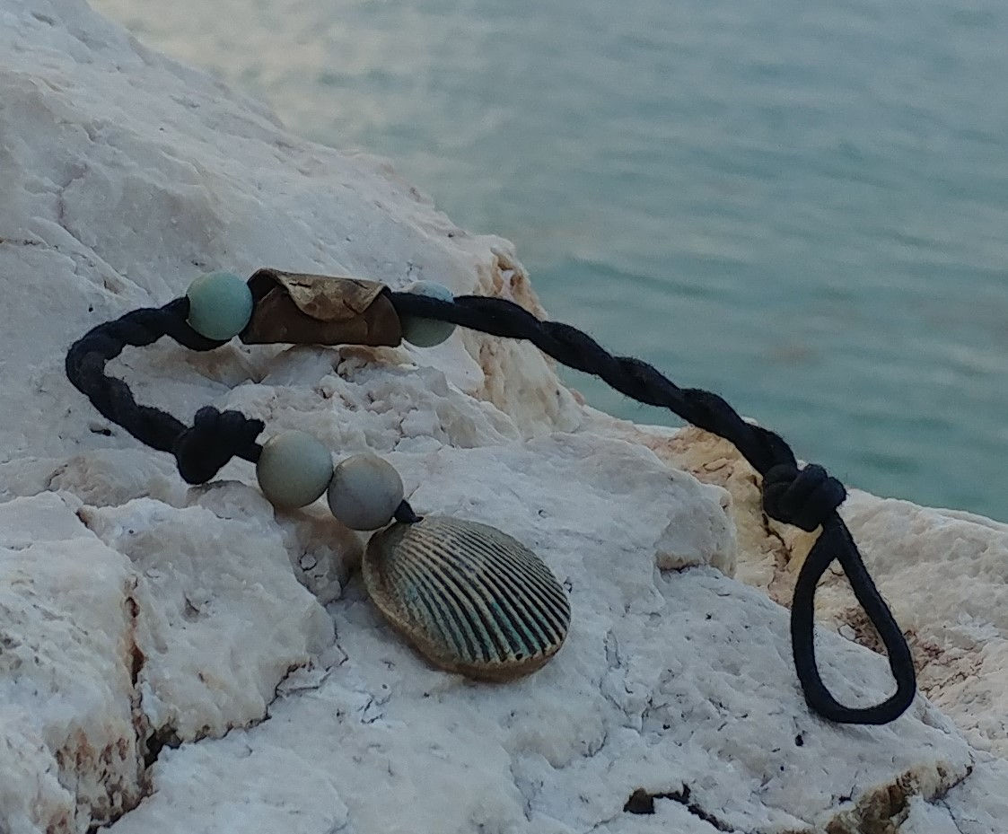 Seashell Twist Bracelet Hand Cast ART Bronze